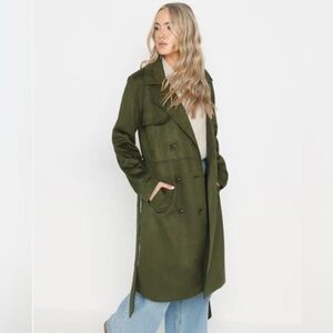 Philosophy Olive Green Women's Trench Coat - Medium